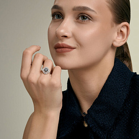 Кольцо SOKOLOV - Серебро 925, Агат, Фианит (арт. 83010307)