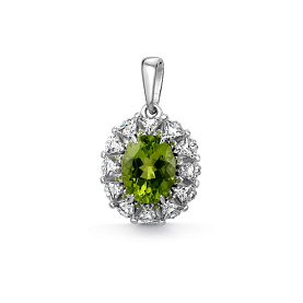 Подвеска Дар - Серебро 925, Фианит, Хризолит (арт. П-5231рс40620022)