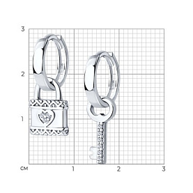 Серьги SOKOLOV - Серебро 925, Фианит (арт. 94026427)