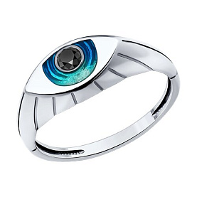 Кольцо SOKOLOV - Серебро 925, Фианит, Эмаль (арт. 94014142)