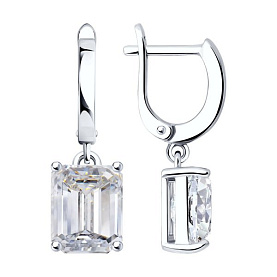 Серьги SOKOLOV - Серебро 925, Фианит (арт. 94026590-91)