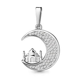 Подвеска Аквамарин - Серебро 925, Фианит (арт. 21107А.5)