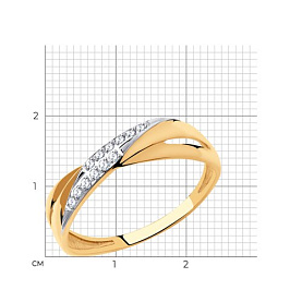 Кольцо SOKOLOV - Золото 375, Фианит (арт. 31-110-00963-1)