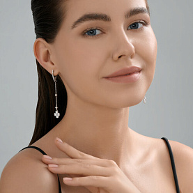 Серьги SOKOLOV - Серебро 925, Фианит (арт. 94027012)