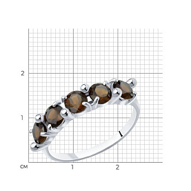 Кольцо Diamant - Серебро 925, Раухтопаз (арт. 94-310-00346-4)