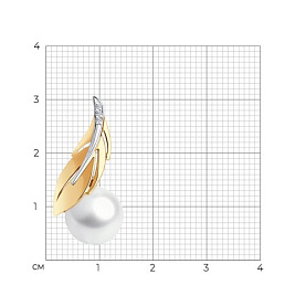 Подвеска SOKOLOV - Золото 585, Жемчуг культивированный, Фианит (арт. 793122)