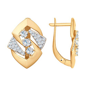 Серьги SOKOLOV - Золото 585, Фианит (арт. 027864)