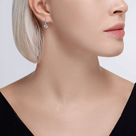 Серьги SOKOLOV - Золото 585, Фианит (арт. 029647-3)