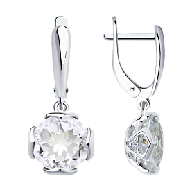 Серьги SOKOLOV - Серебро 925, Горный хрусталь, Фианит (арт. 92022046)