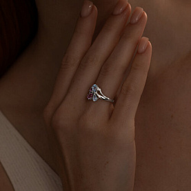 Кольцо SOKOLOV - Серебро 925, Аметист, Топаз (арт. 92011825)