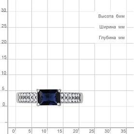 Кольцо Аквамарин - Серебро 925, Синтетический сапфир (арт. 600250АБ.5)