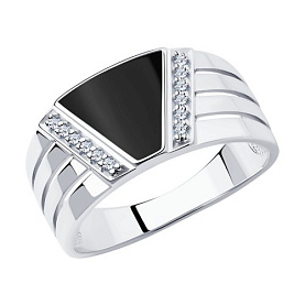 Кольцо SOKOLOV - Серебро 925, Фианит, Эмаль (арт. 94012005)