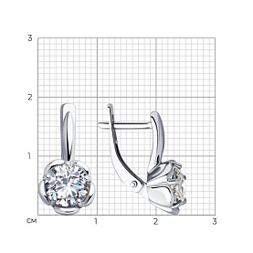 Серьги SOKOLOV - Серебро 925, Фианит (арт. 94023457)