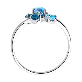 Кольцо SOKOLOV - Серебро 925, Топаз, Топаз лондон (арт. 92011824)