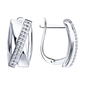 Серьги SOKOLOV - Серебро 925, Фианит (арт. 94027515)