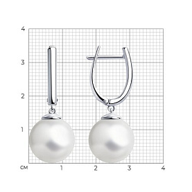 Серьги Diamant - Серебро 925, Жемчуг имитация (арт. 94-121-01193-1)