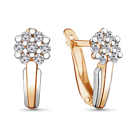 Серьги Аквамарин - Золото 585, Фианит (арт. 48239А.1)