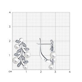 Серьги SOKOLOV - Серебро 925, Жемчуг имитация (арт. 94026058)