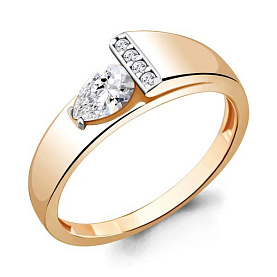 Кольцо Аквамарин - Серебро 925, Фианит (арт. 68786А.6)