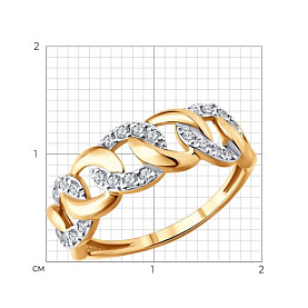 Кольцо SOKOLOV - Золото 585, Фианит (арт. 019820)