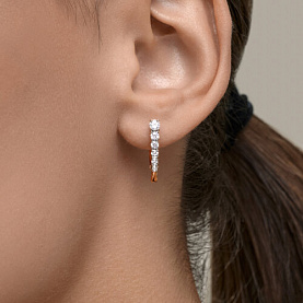 Серьги Diamant - Золото 585, Фианит (арт. 51-120-01376-1)