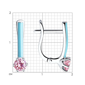 Серьги SOKOLOV - Серебро 925, Фианит, Эмаль (арт. 94023117)