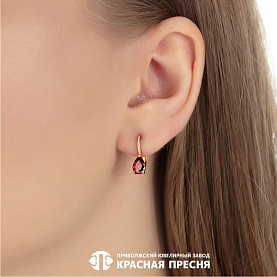 Серьги Красная пресня - Серебро 925, Фианит (арт. 33814951-18)