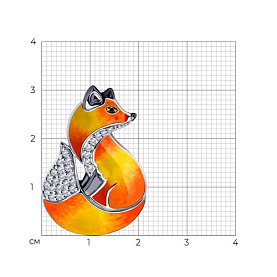 Брошь SOKOLOV - Серебро 925, Фианит, Эмаль (арт. 94040213)