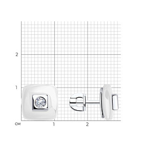Серьги Diamant - Серебро 925, Керамика, Фианит (арт. 94-122-01278-2)
