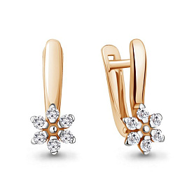 Серьги Аквамарин - Золото 375, Фианит (арт. 48337А.8)