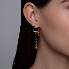 Серьги Diamant - Серебро 925, Оникс (арт. 93-321-02122-1)