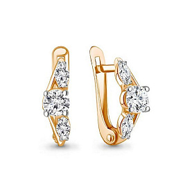 Серьги Аквамарин - Серебро 925, Фианит (арт. 400163.6)