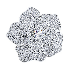 Брошь SOKOLOV - Серебро 925, Фианит (арт. 94040283)