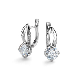 Серьги Дар - Серебро 925, Синтетический муассанит, Фианит (арт. С-5161рс1612800)