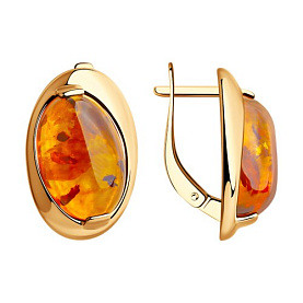 Серьги Diamant - Серебро 925, Янтарь пресс. (арт. 93-320-00477-1)