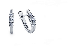 Серьги Platinum Lab. - Платина 950, Бриллиант (арт. ПС-042-01)