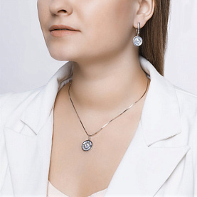 Серьги SOKOLOV - Серебро 925, Перламутр, Фианит (арт. 94023195)