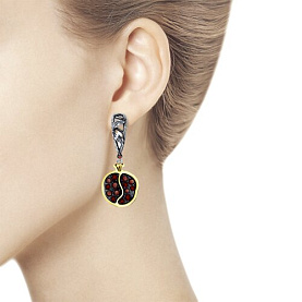 Серьги SOKOLOV - Серебро 925, Гранат (арт. 92022312)