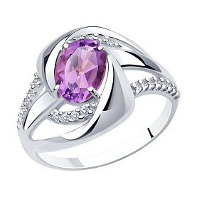 Кольцо Diamant - Серебро 925, Синтетический ситалл , Фианит (арт. 94-310-00569-2)