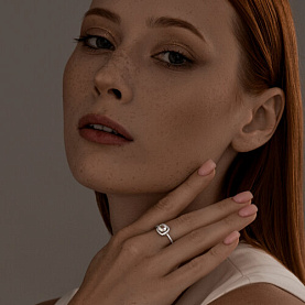 Кольцо SOKOLOV - Серебро 925, Аметист, Фианит (арт. 92014274)