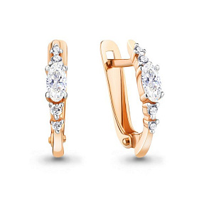 Серьги Аквамарин - Золото 585, Фианит (арт. 48992.1)