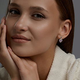 Серьги SOKOLOV - Серебро 925, Аметист, Фианит (арт. 92025336)