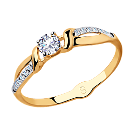 Кольцо SOKOLOV - Золото 375, Фианит (арт. 018127-4)
