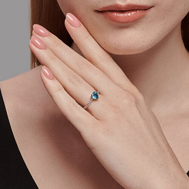 Кольцо SOKOLOV - Серебро 925, Топаз, Фианит (арт. 92014444)