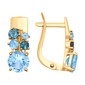 Серьги SOKOLOV - Золото 375, Топаз, Топаз лондон (арт. 37725295)
