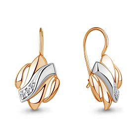 Серьги Аквамарин - Серебро 925, Фианит (арт. 49209А.6)