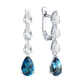 Серьги SOKOLOV - Золото 585, Топаз лондон (арт. 729375-3)