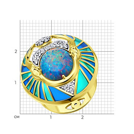 Кольцо Diamant - Серебро 925, Синтетический опал , Фианит, Эмаль (арт. 93-310-01804-1)