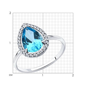 Кольцо SOKOLOV - Серебро 925, Топаз, Фианит (арт. 92014596)