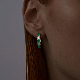 Серьги SOKOLOV - Серебро 925, Агат, Фианит (арт. 92022450)